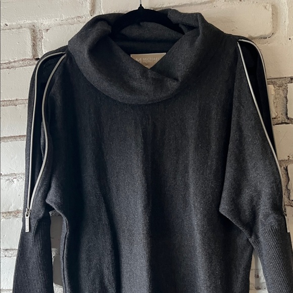 Michael Kors Black Cowl Neck Sweater with Shoulder Zips - Picture 4 of 8